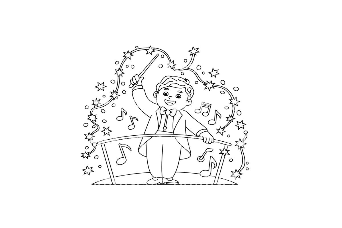 Orchestra Conductor Christmas Lights Coloring Books