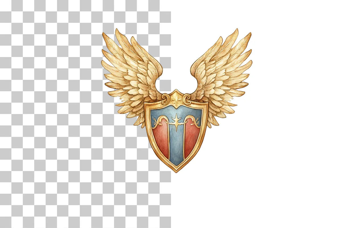 Winged Heraldic Crest Clipart Bundle - CraftNest - Digital Crafting and Art