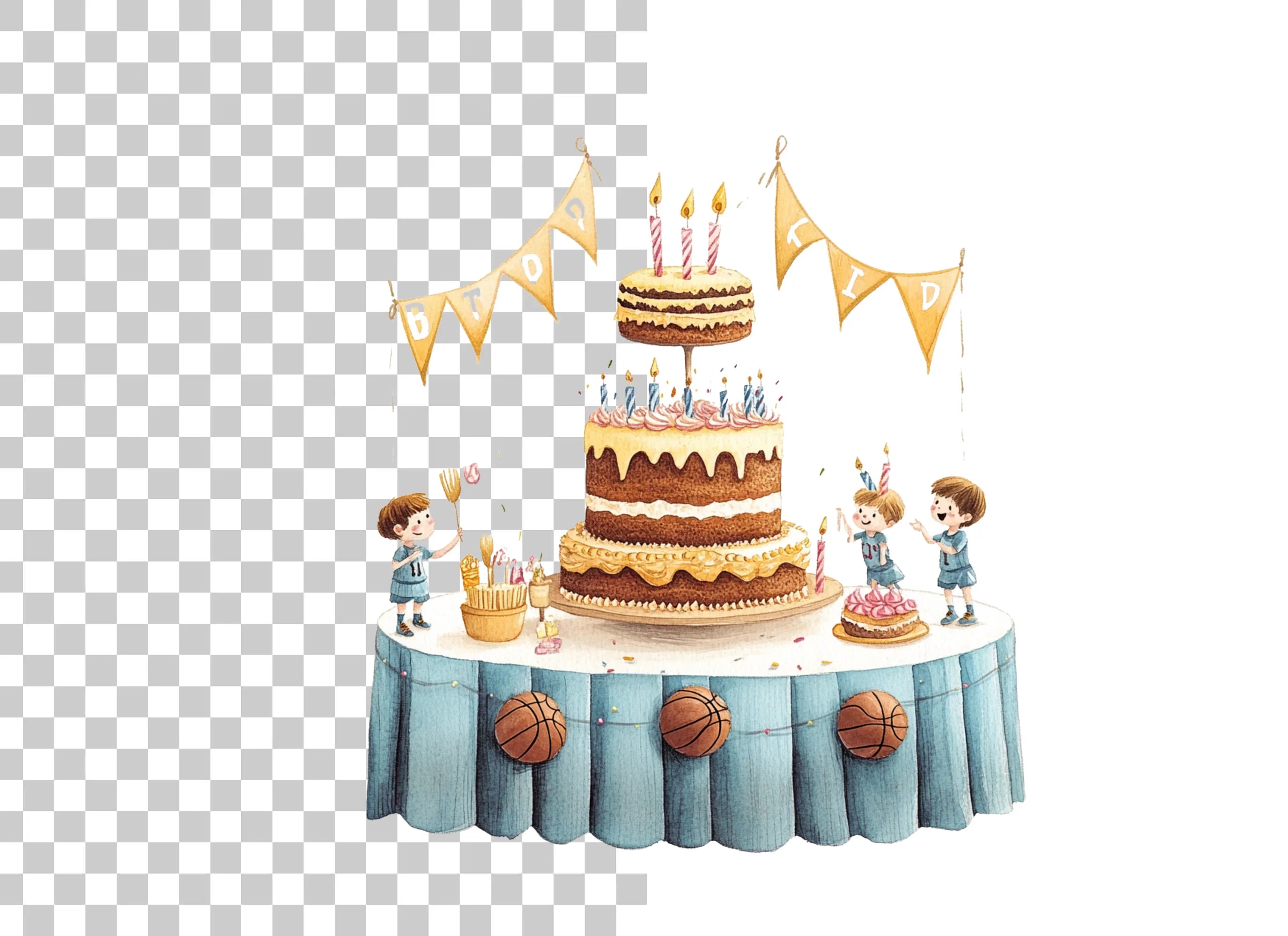 Basketball Birthday Party Clipart Bundle