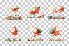 Santa Flying Clipart Bundle - CraftNest - Digital Crafting and Art