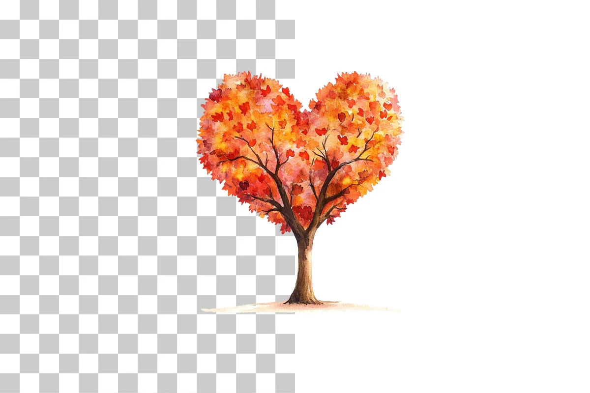 Heart Shaped Autumn Tree Clipart Bundle - CraftNest - Digital Crafting and Art
