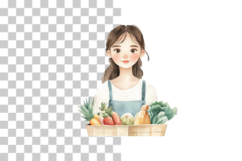 Women's Grocery Shopping Clipart Bundle - CraftNest - Digital Crafting and Art