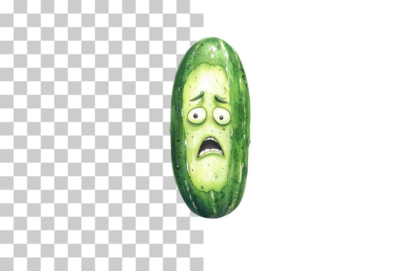 Grumpy Cucumber Cartoon Clipart Bundle - CraftNest - Digital Crafting and Art