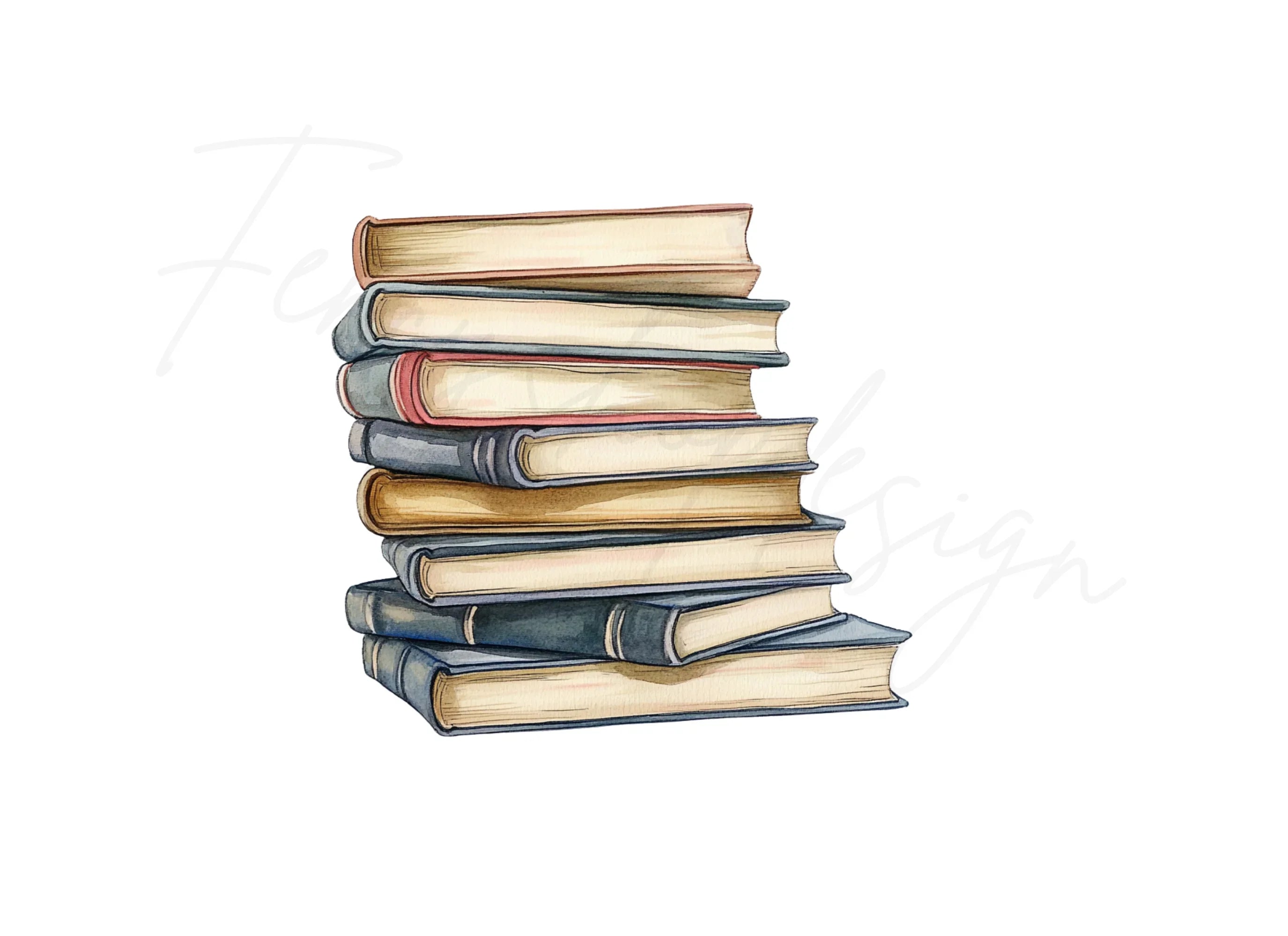Stacked Books Clipart Bundle