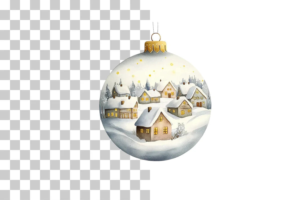 Winter Village Christmas Ornament Clipart Bundle - CraftNest - Digital Crafting and Art