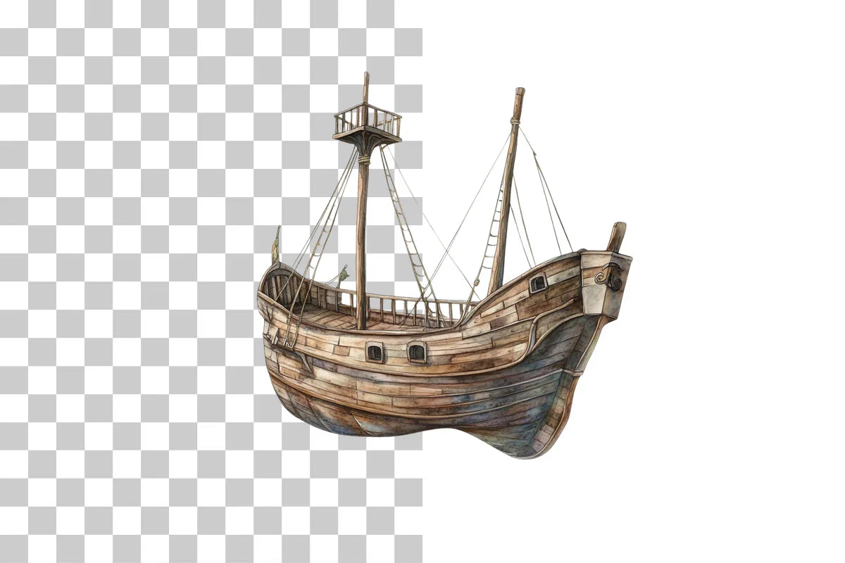 Pirate Ship Nautical Scene Clipart Bundle - CraftNest - Digital Crafting and Art
