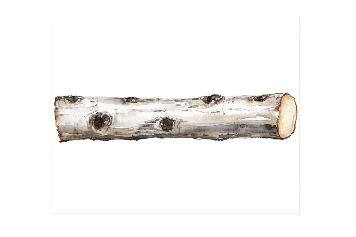 Birch Tree Watercolor Clipart Elements Log Book