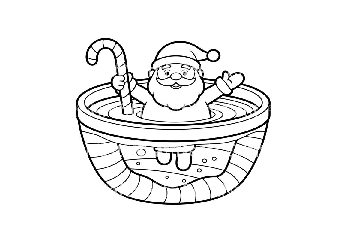 Santa Claus Hot Tub Coloring Books