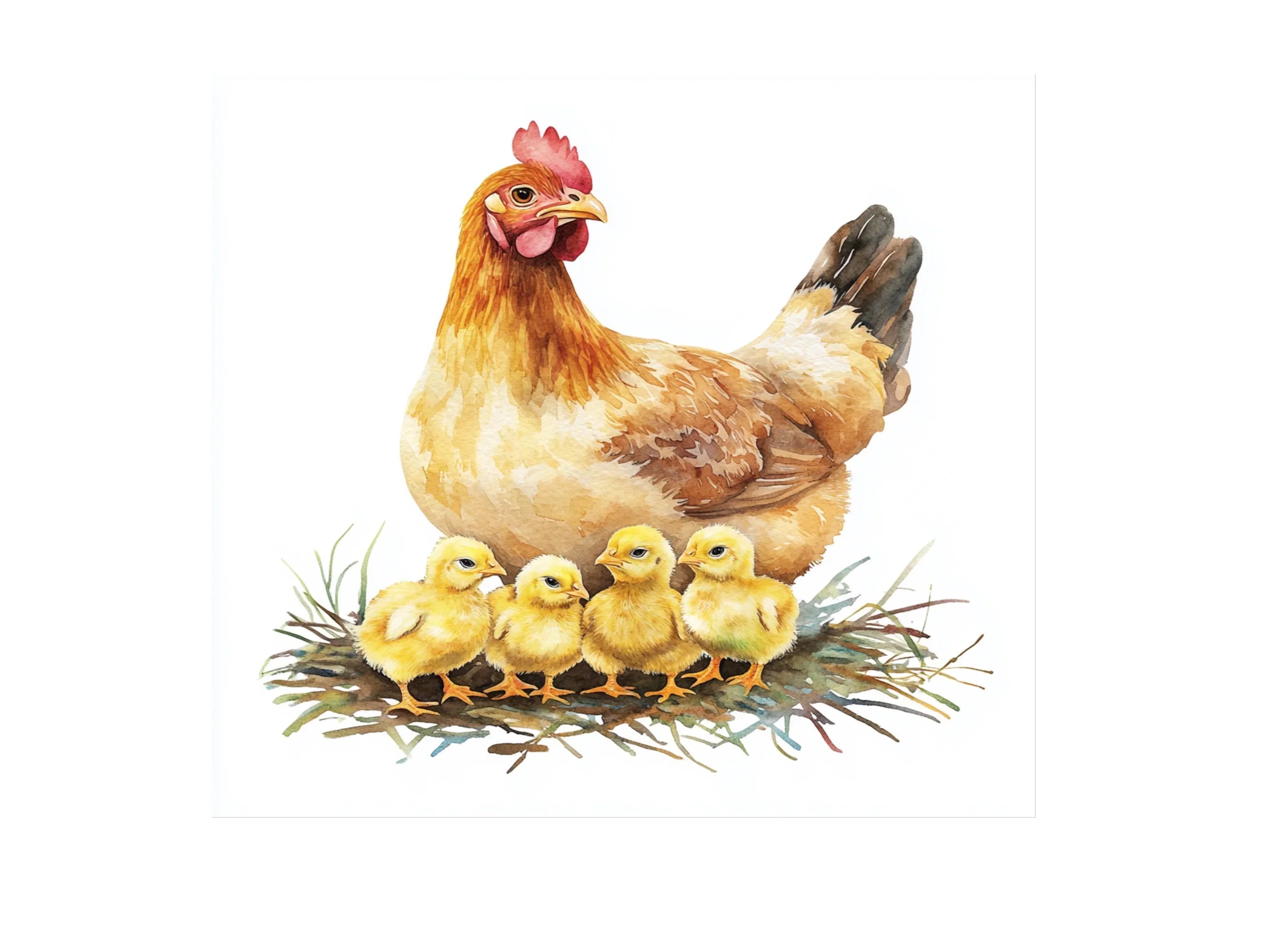 Charming Hen and Chicks Clipart Bundle