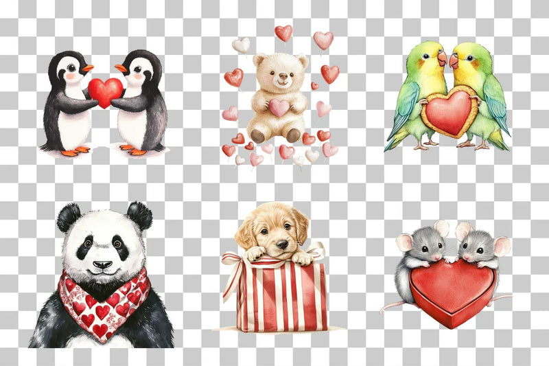 Animal Valentine's Clipart Bundle - CraftNest - Digital Crafting and Art