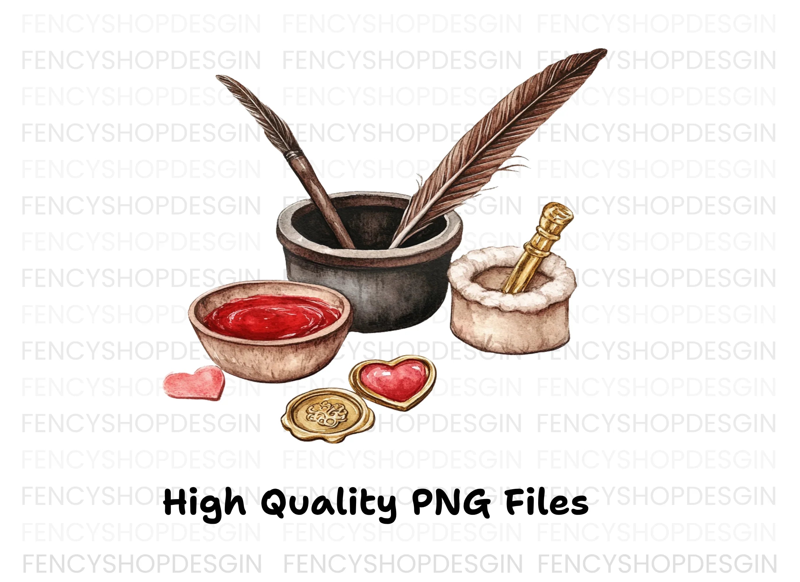 Vintage Love Letter Writing Clipart Bundle