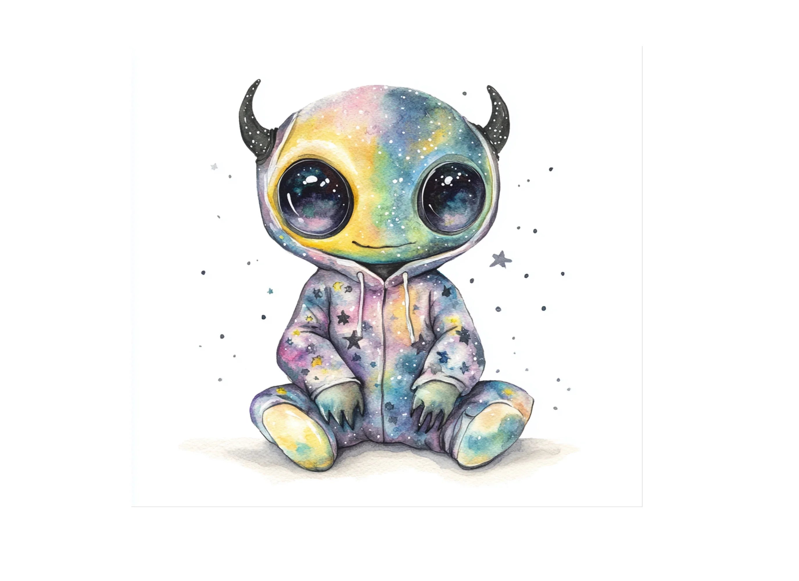 Cute Baby Alien Clipart Bundle