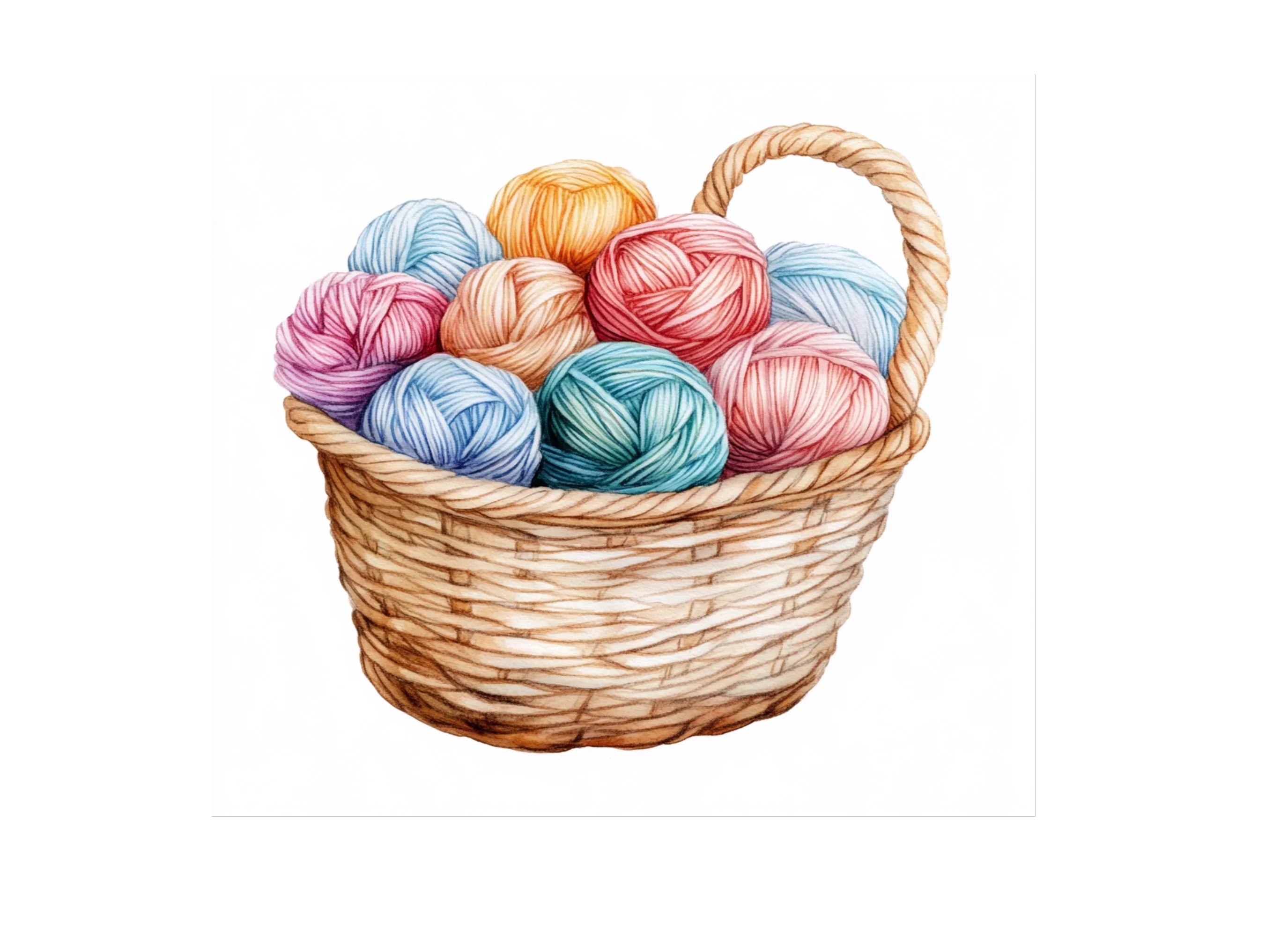 Yarn Baskets Clipart Bundle