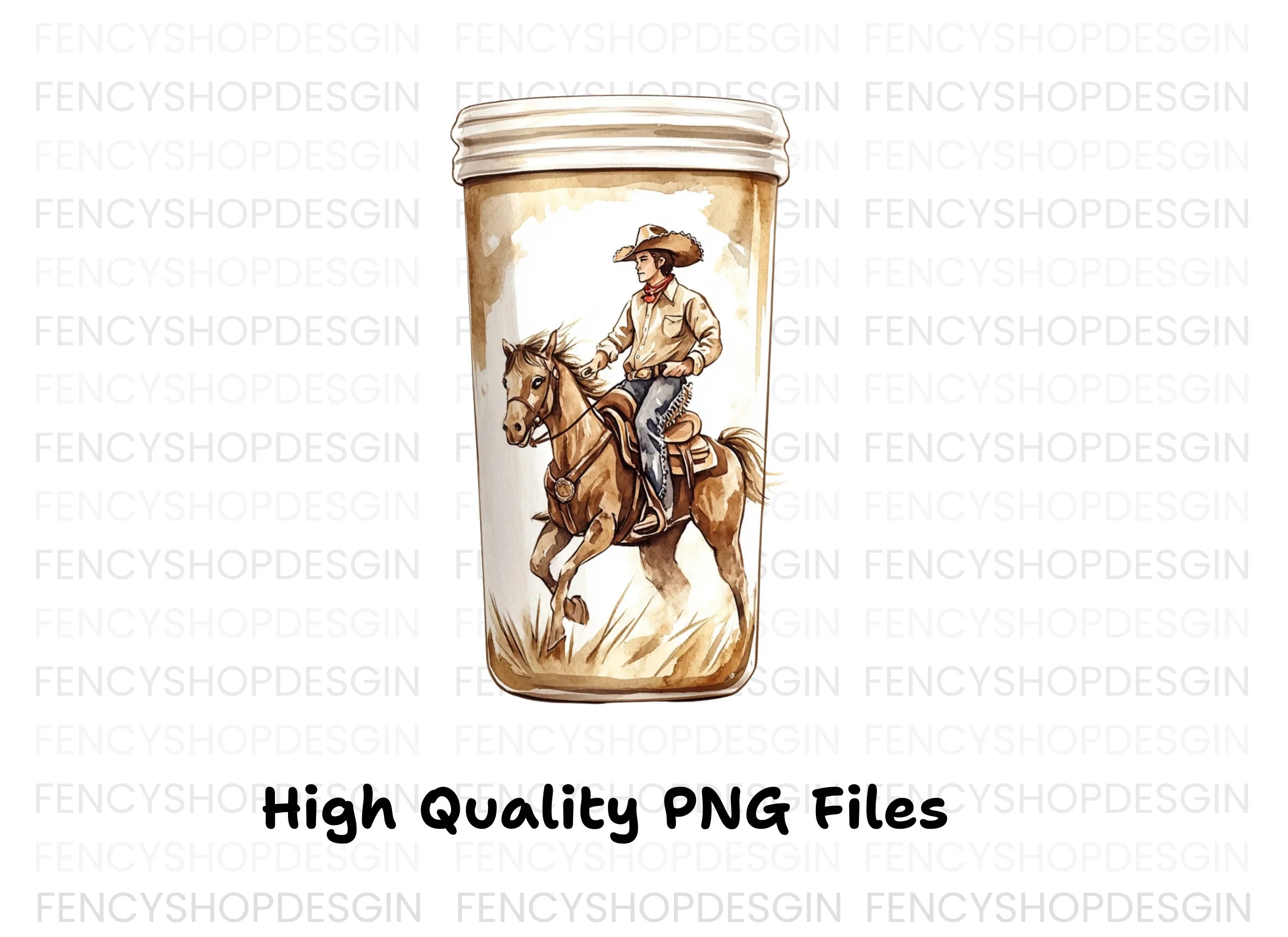 Cowboy Horse Tumbler Designs Clipart Bundle