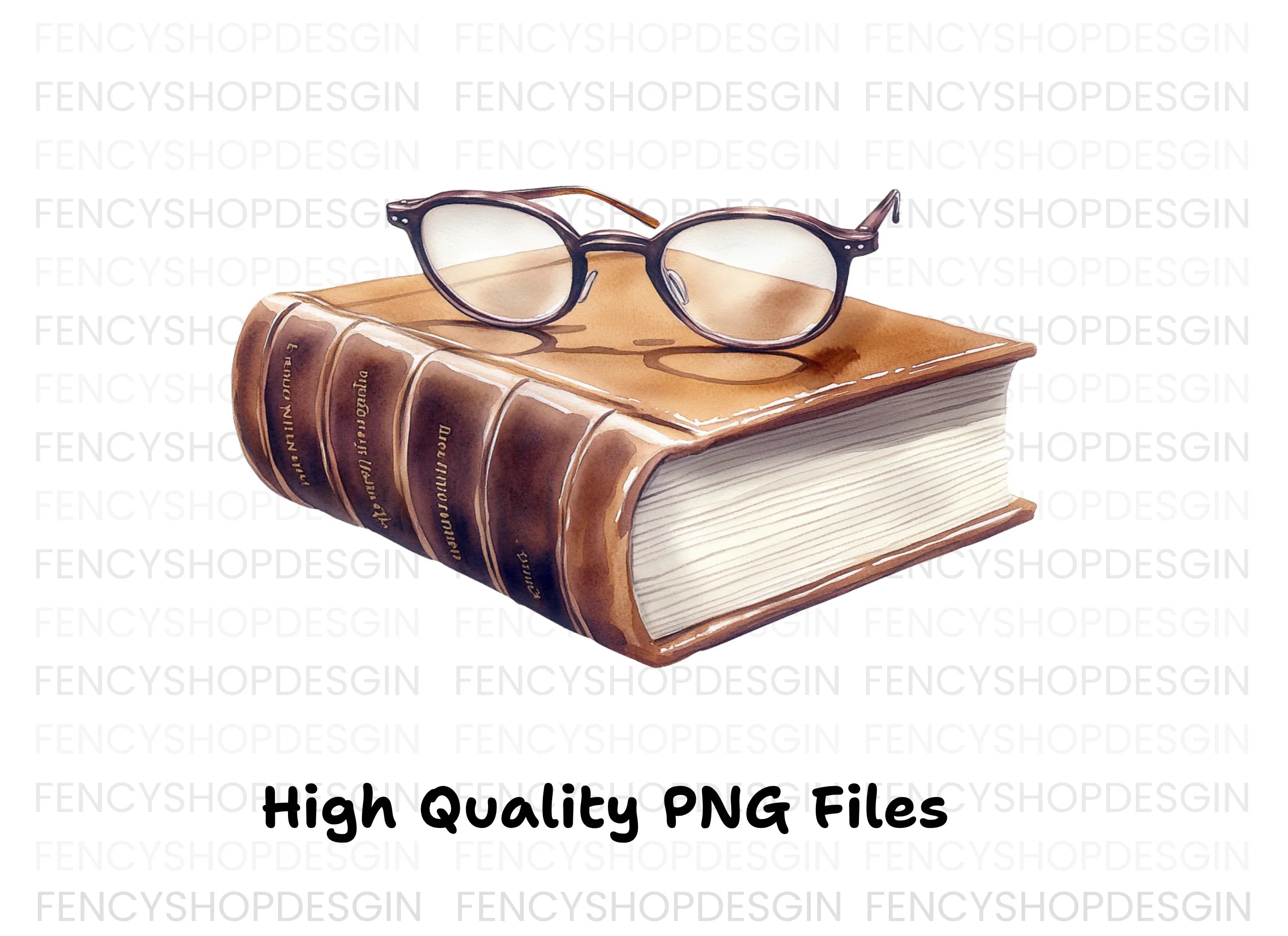 Vintage Books and Glasses Clipart Bundle