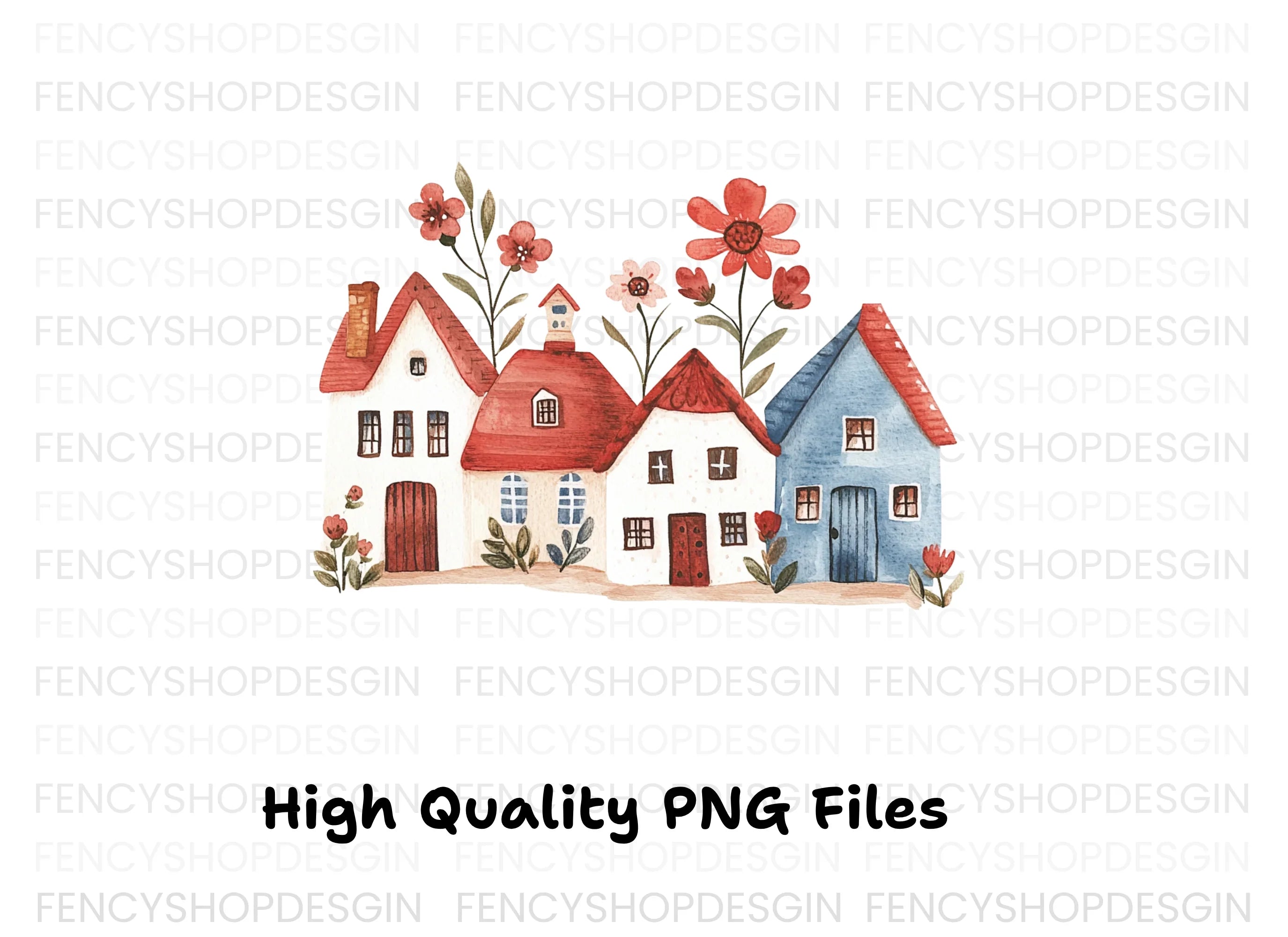Charming Village Houses Clipart Bundle