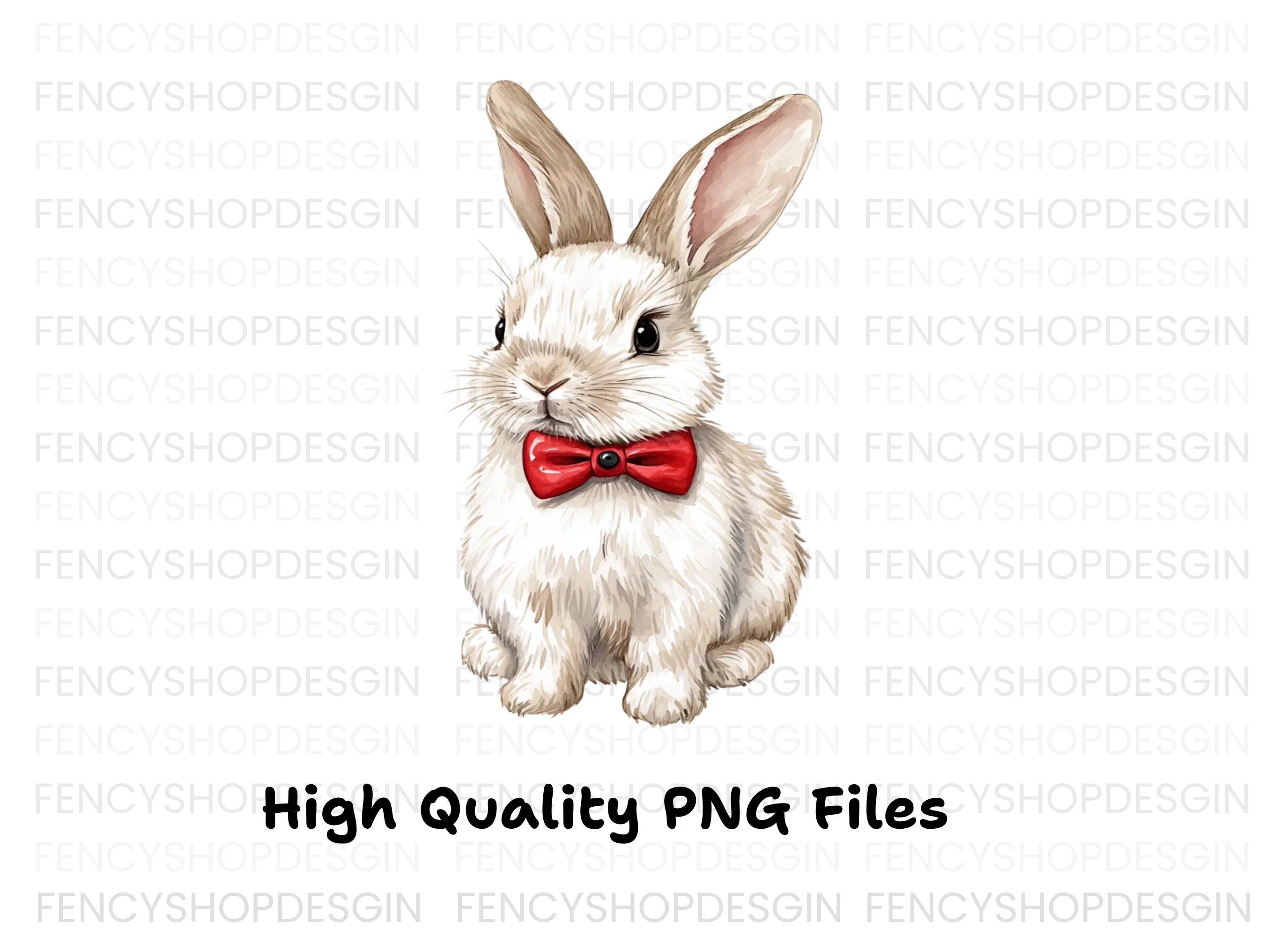 Charming Bunny with Bow Tie Clipart Bundle