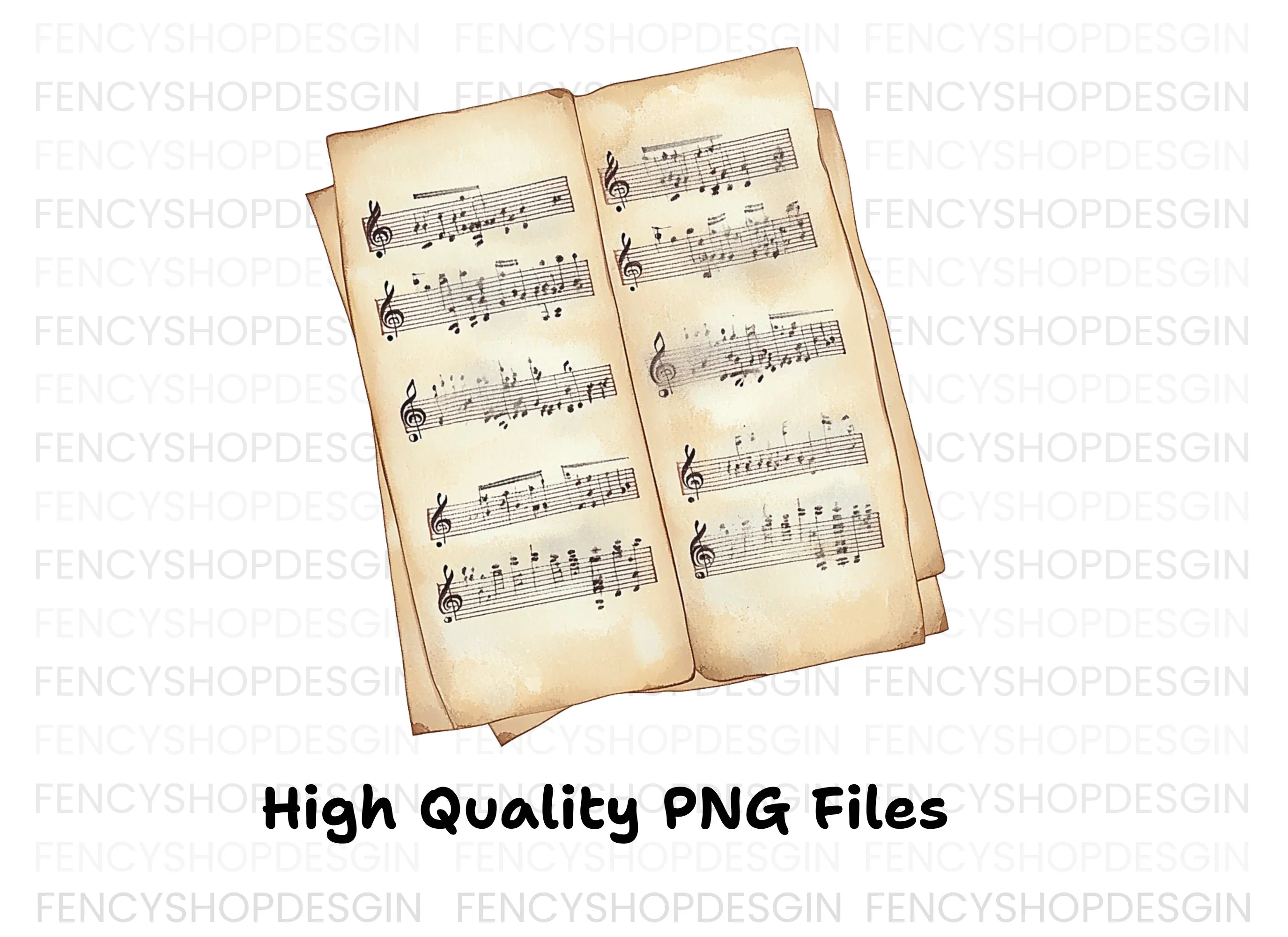 Vintage Sheet Music Clipart Bundle