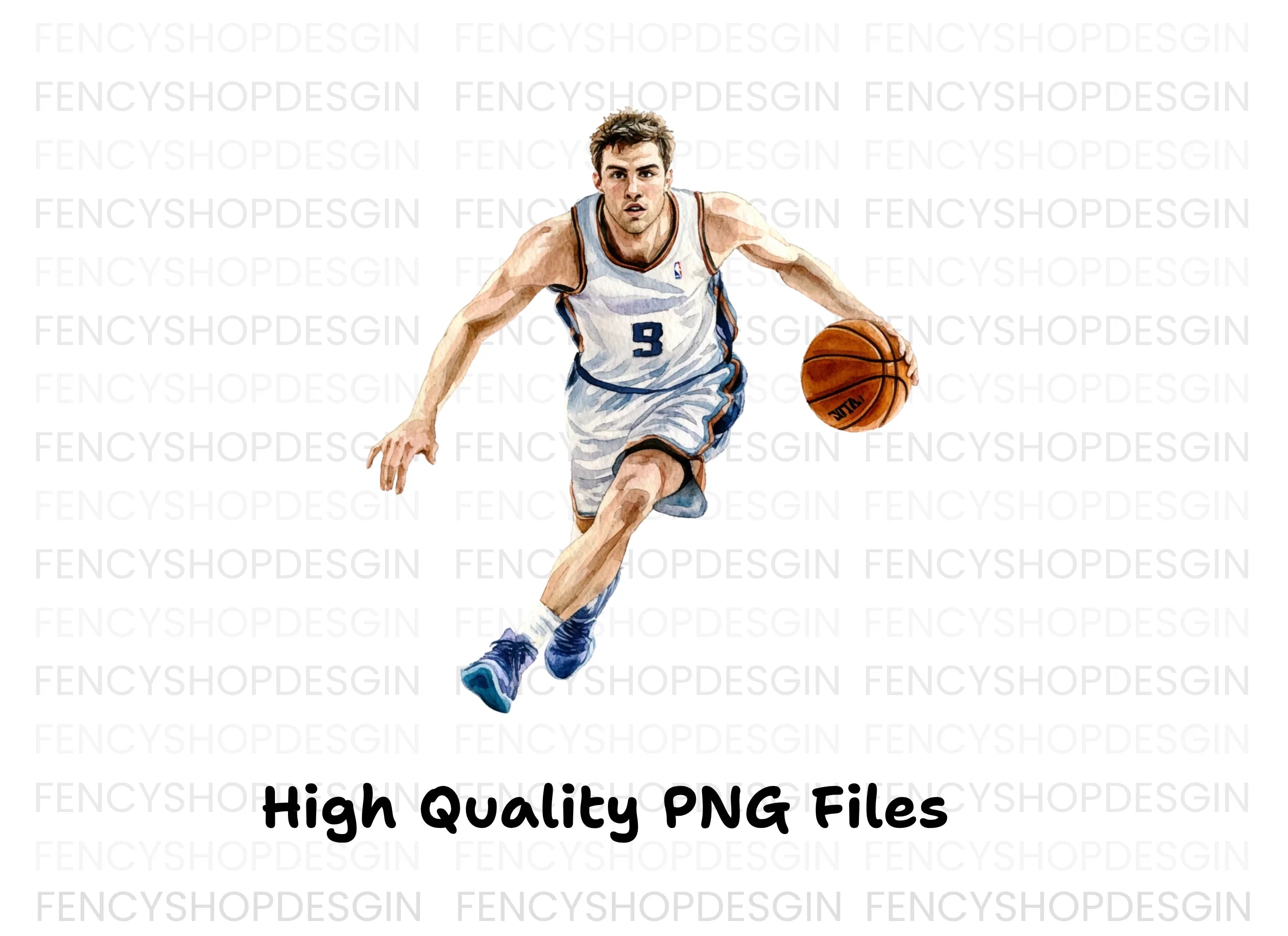 Basketball Player Dribbling Clipart Bundle