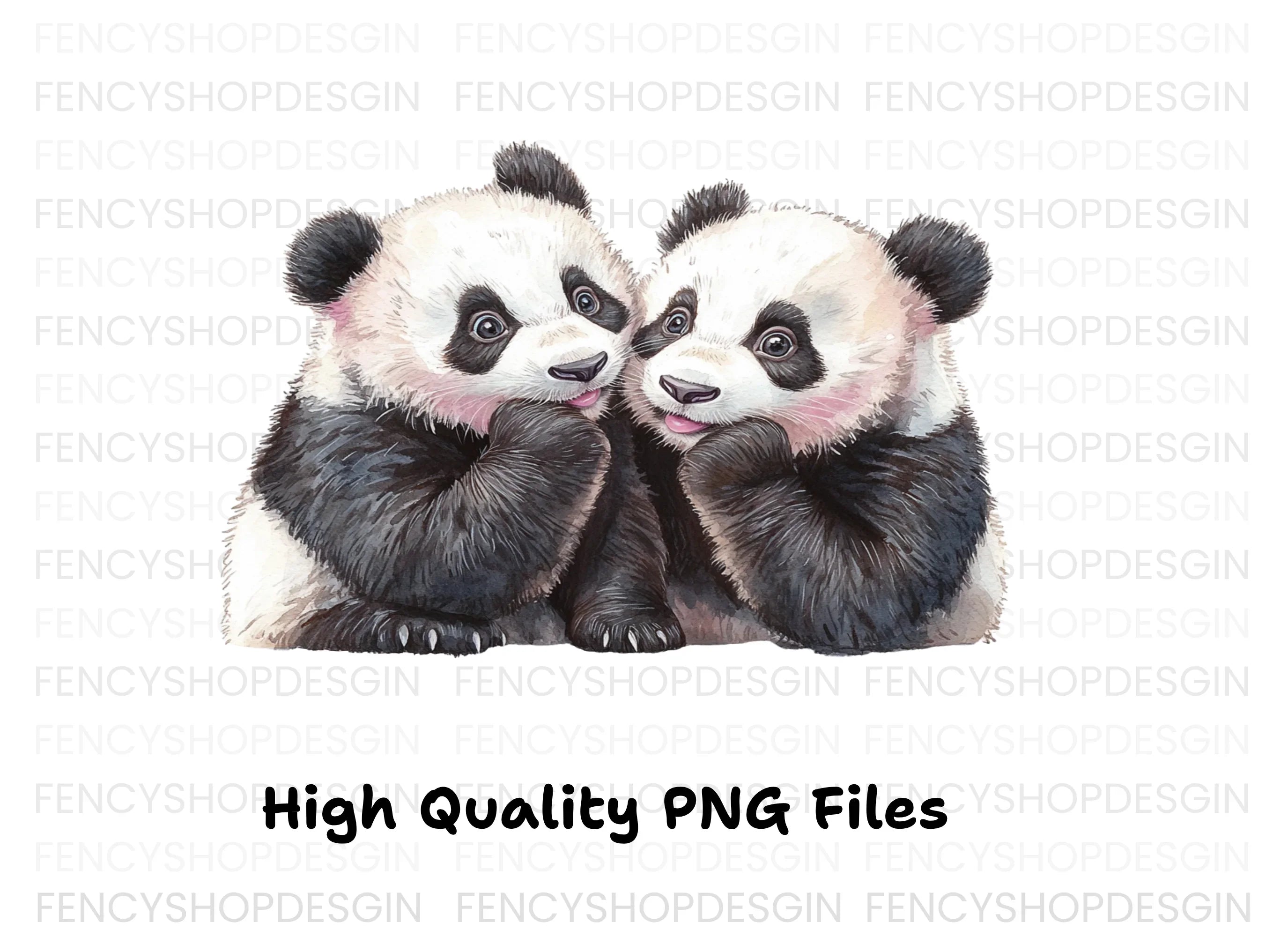Adorable Baby Panda Friends Clipart Bundle