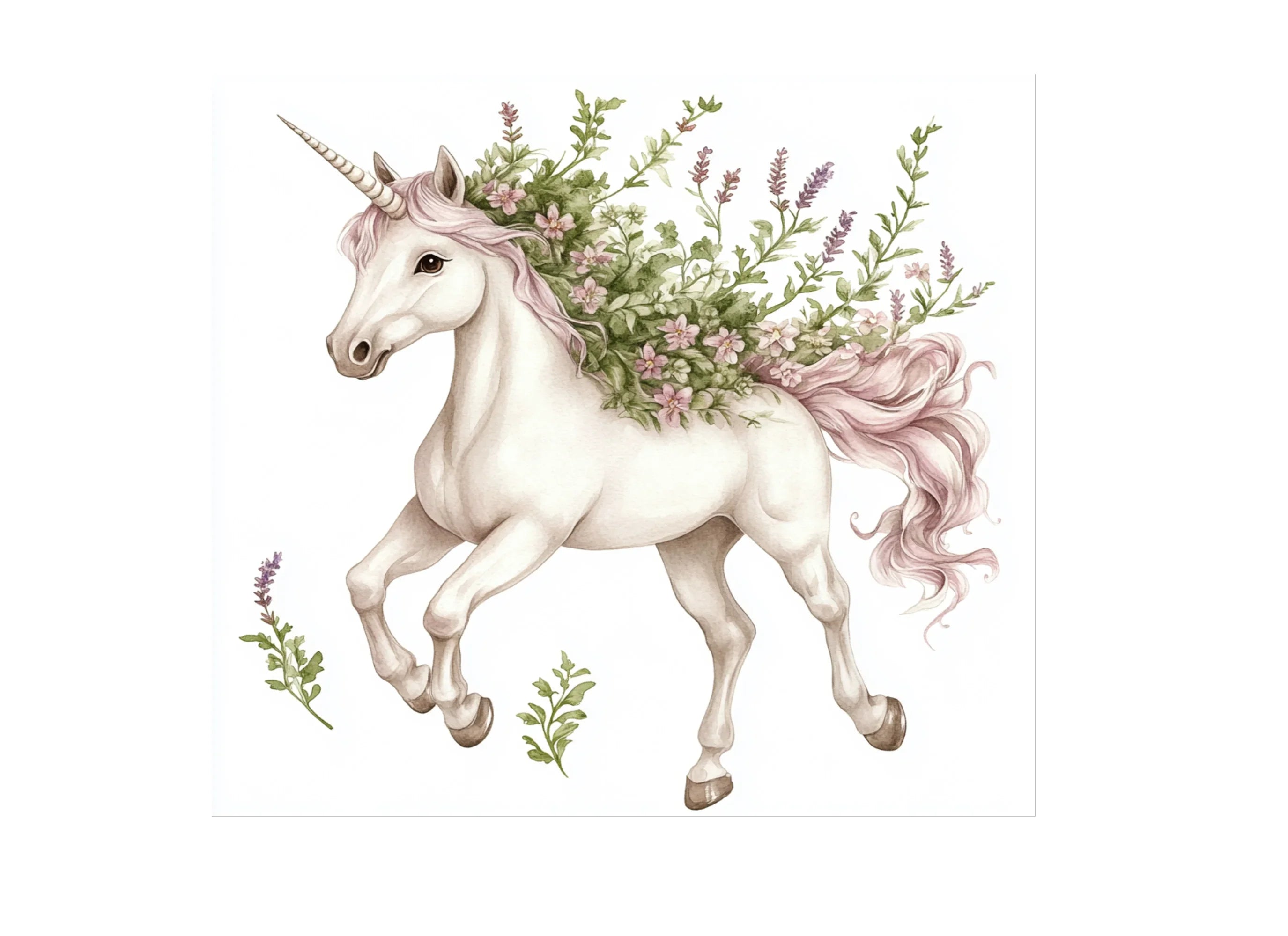 Whimsical Lavender Unicorn Clipart Bundle