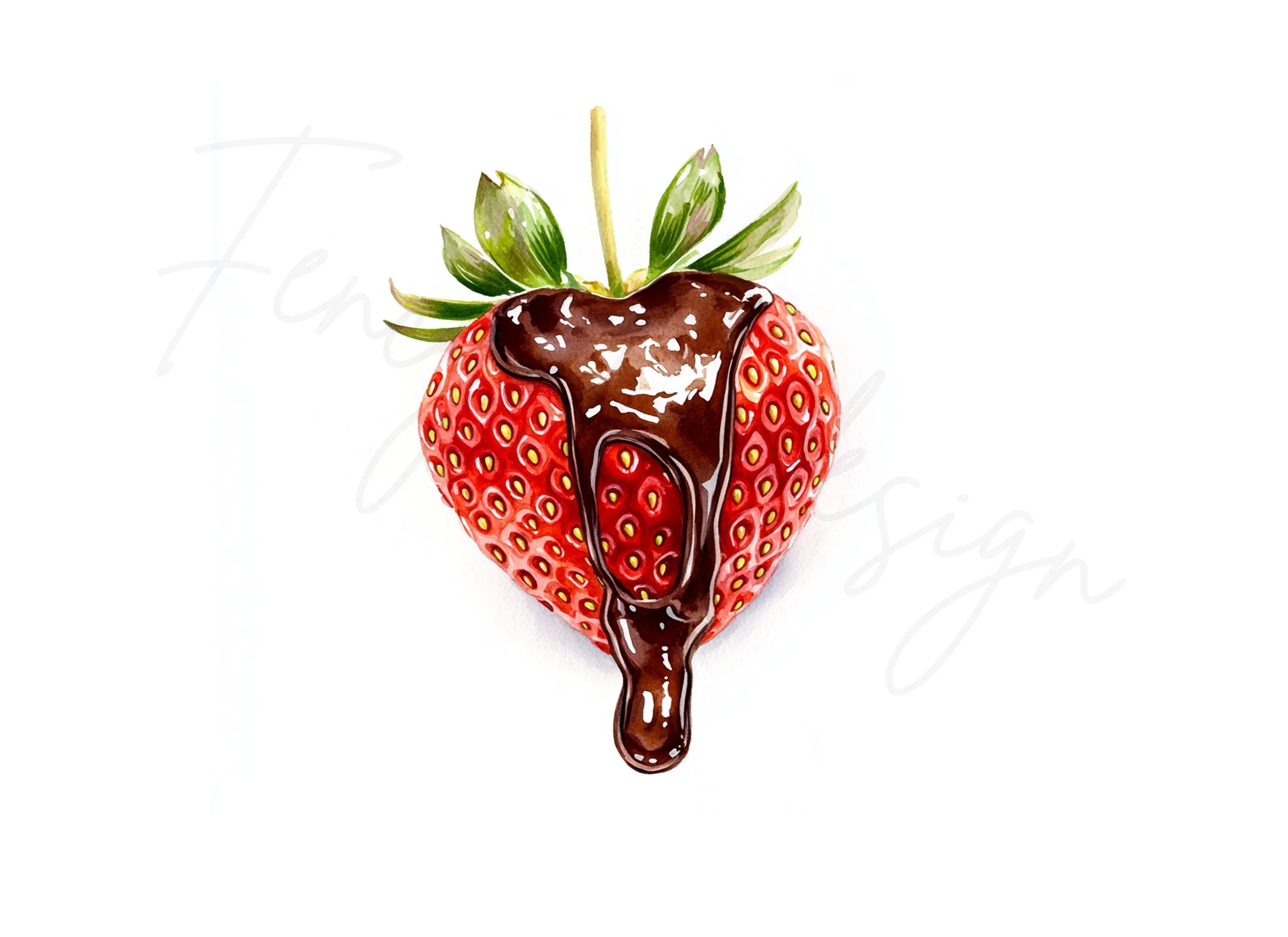 Chocolate Dipped Strawberry Clipart Bundle