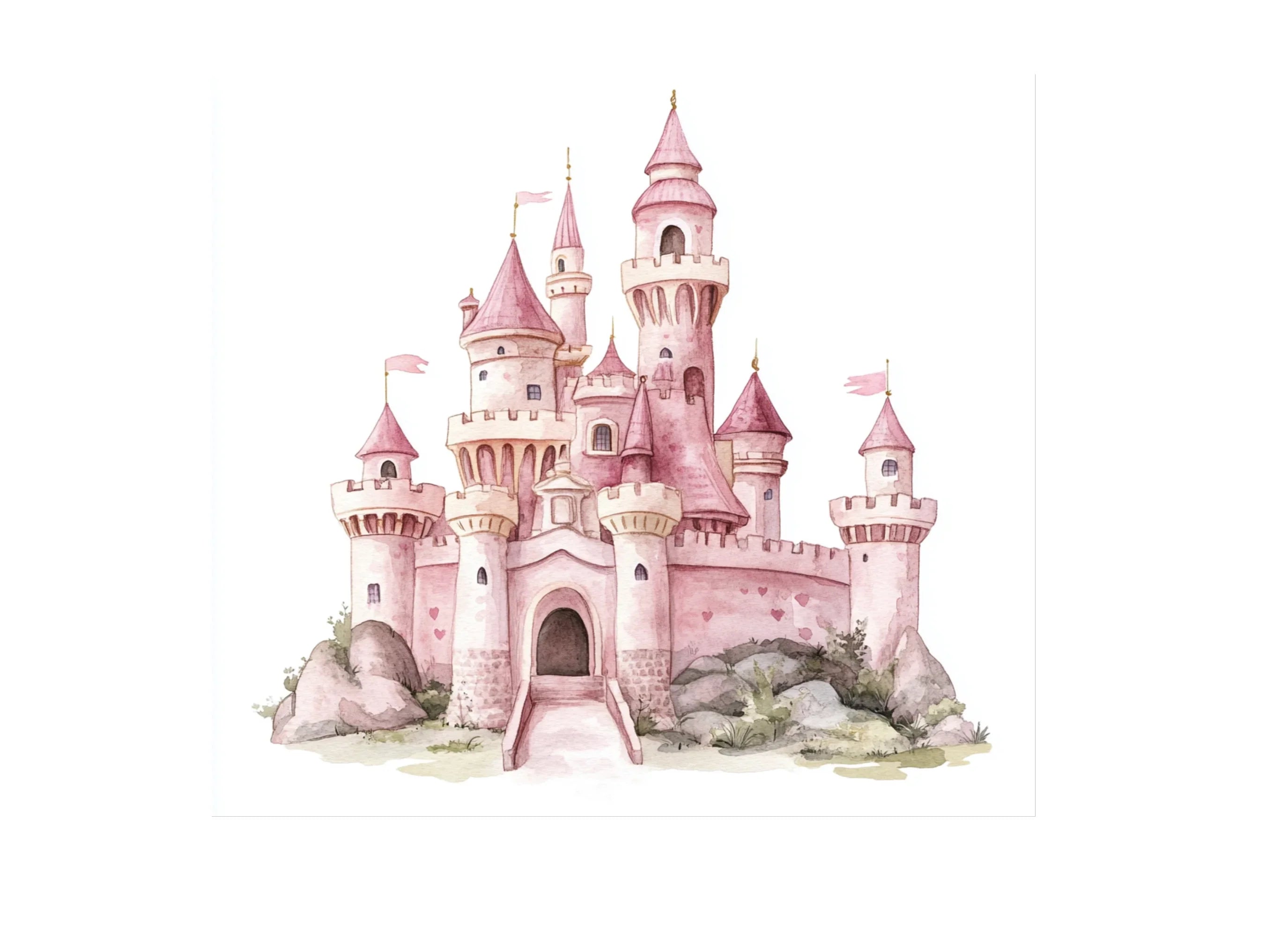 Enchanted Pink Castle Clipart Bundle