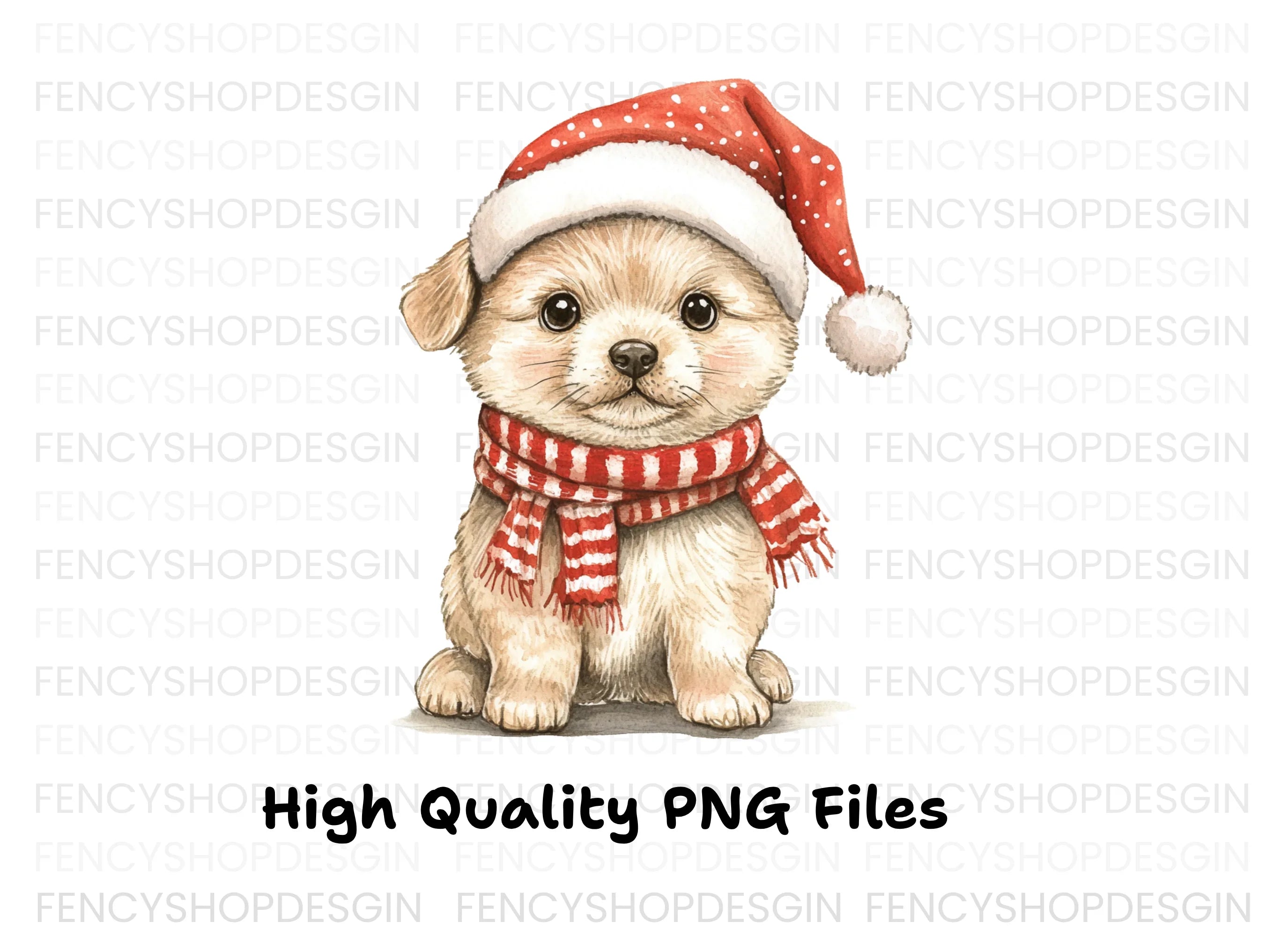 Cute Christmas Puppies Clipart Bundle