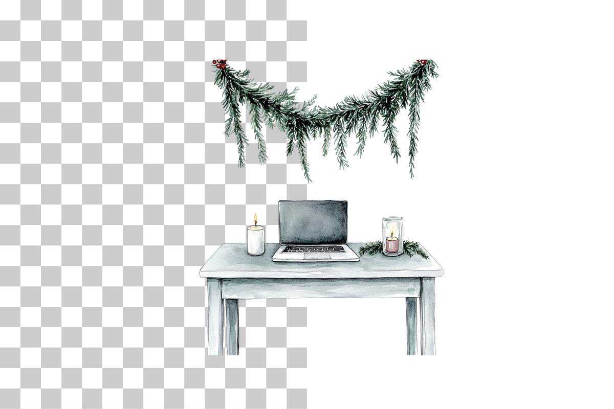 Cozy Christmas Winter Home Decor Clipart Bundle