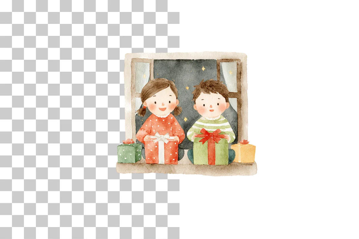 Cute Christmas Kids Clipart Bundle - CraftNest - Digital Crafting and Art
