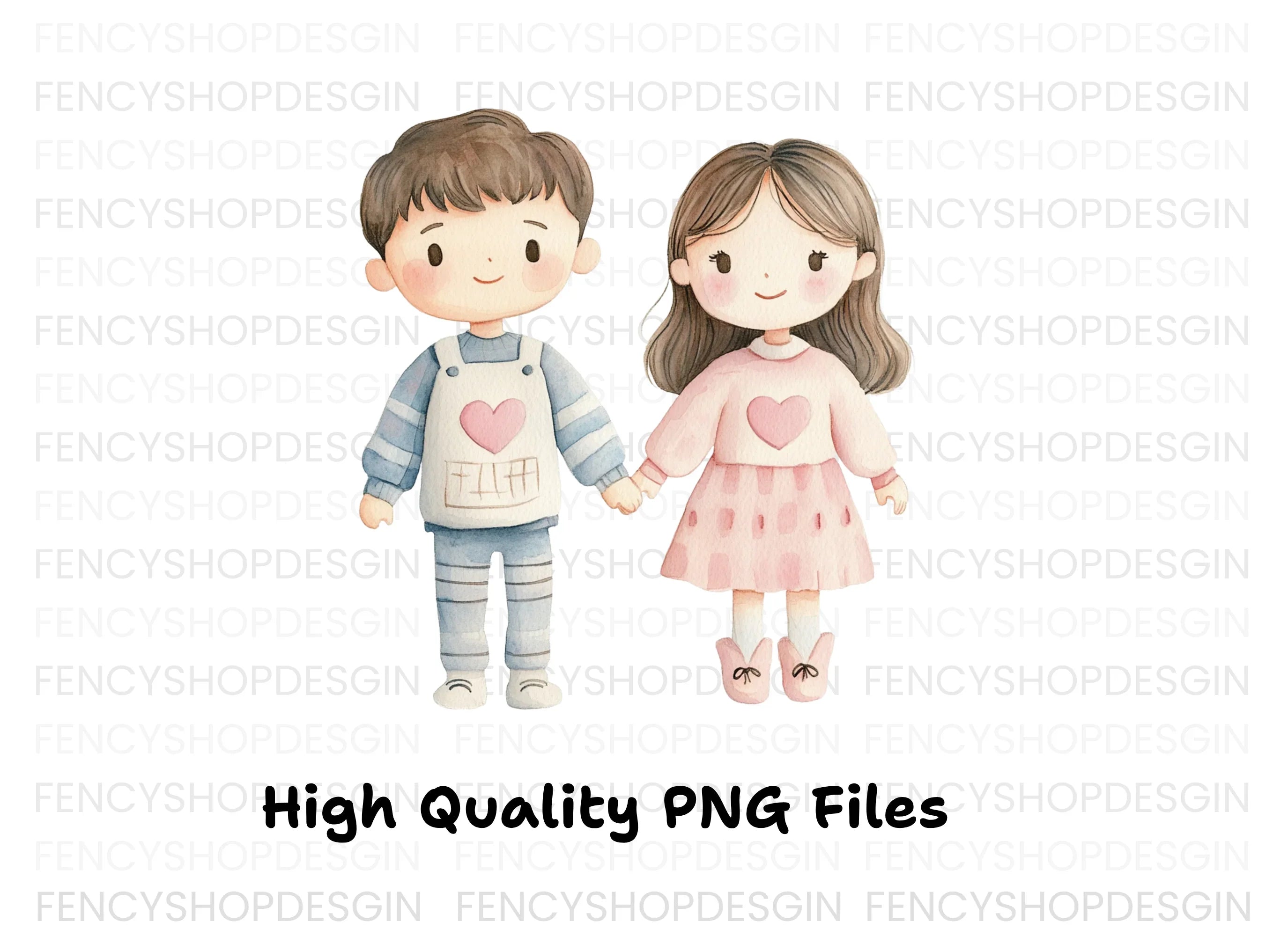 Cute Couple Holding Hands Clipart Bundle