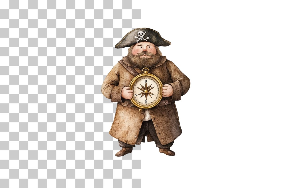 Pirate Captain Nautical Character Clipart Bundle