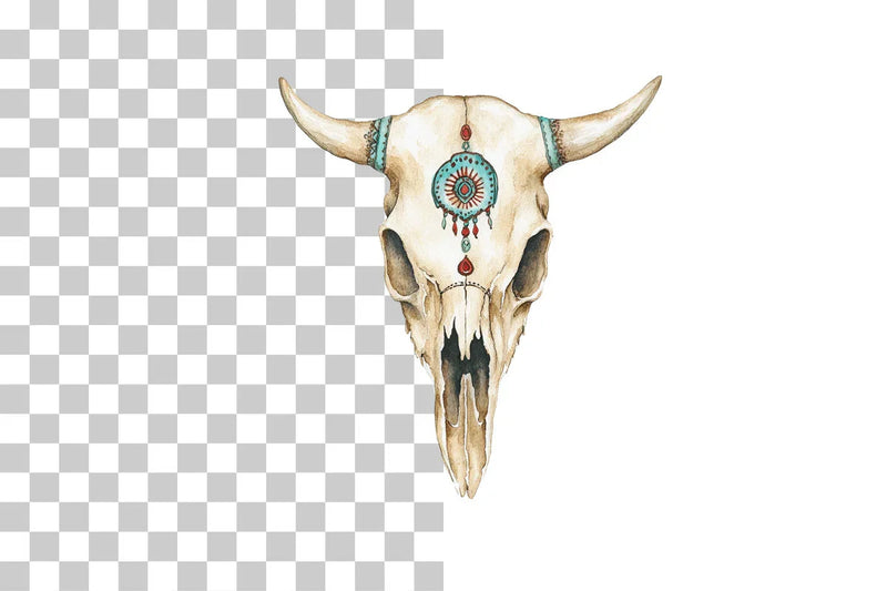 Cow Skull Southwestern Style Clipart Bundle - CraftNest - Digital Crafting and Art