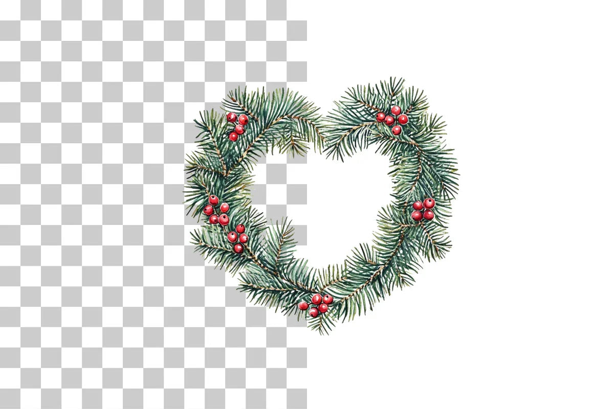 Christmas Heart Wreath Clipart Bundle - CraftNest - Digital Crafting and Art