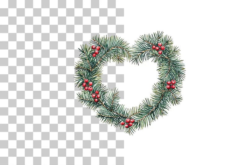 Christmas Heart Wreath Clipart Bundle - CraftNest - Digital Crafting and Art