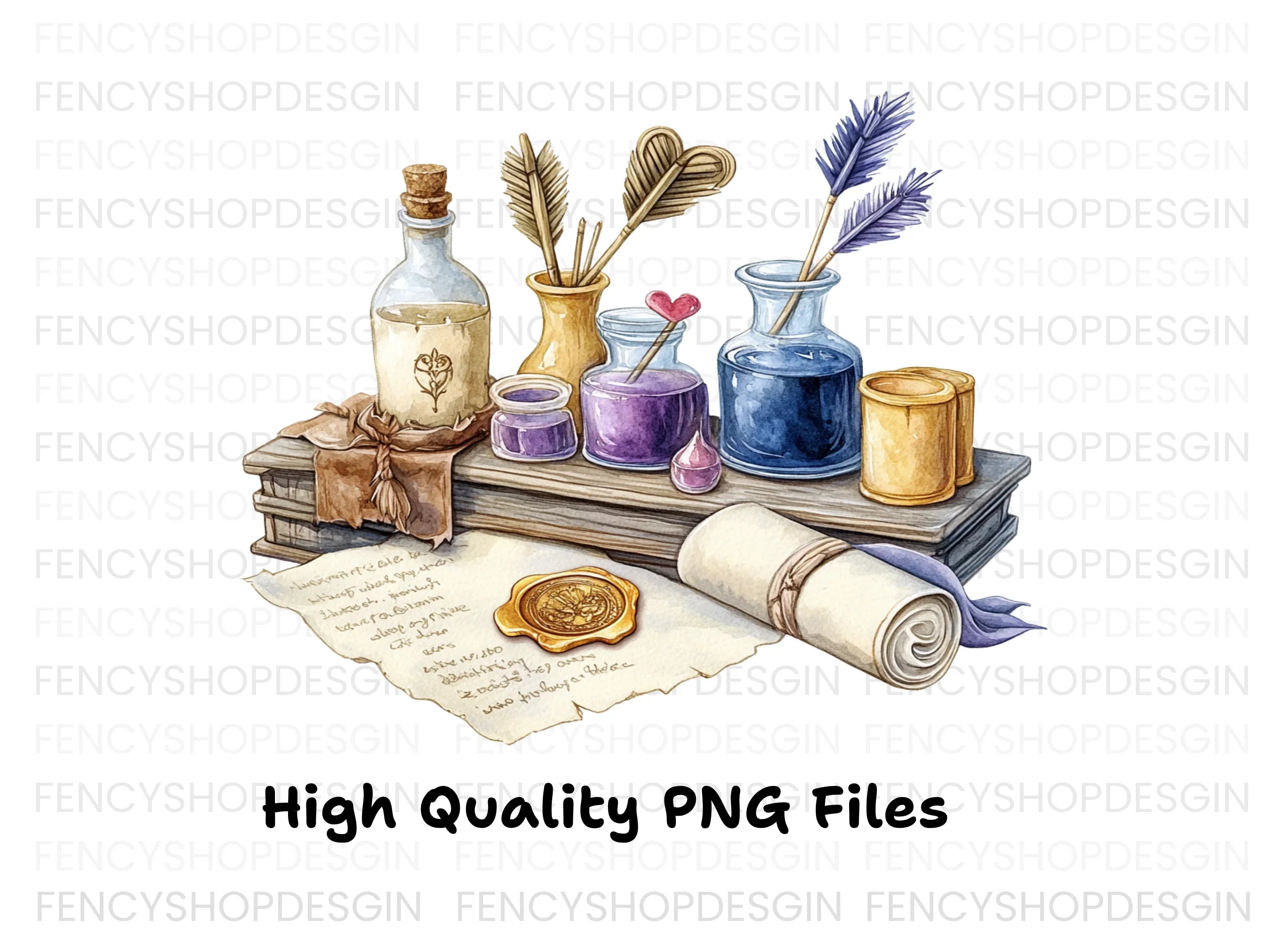 Vintage Apothecary Writing Clipart Bundle