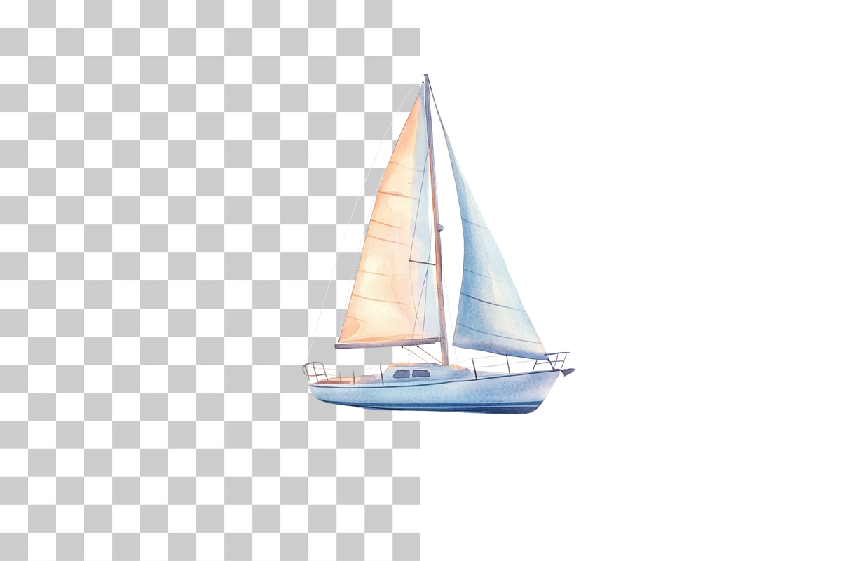 Sailboat at Dawn Nautical Scene Clipart Bundle