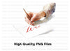 Hand Writing Love with Red Pen Clipart Bundle