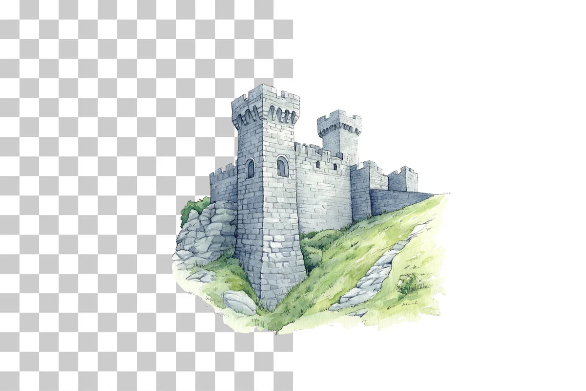 Historic Hillside Castle Clipart Bundle - CraftNest - Digital Crafting and Art