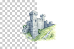 Historic Hillside Castle Clipart Bundle - CraftNest - Digital Crafting and Art