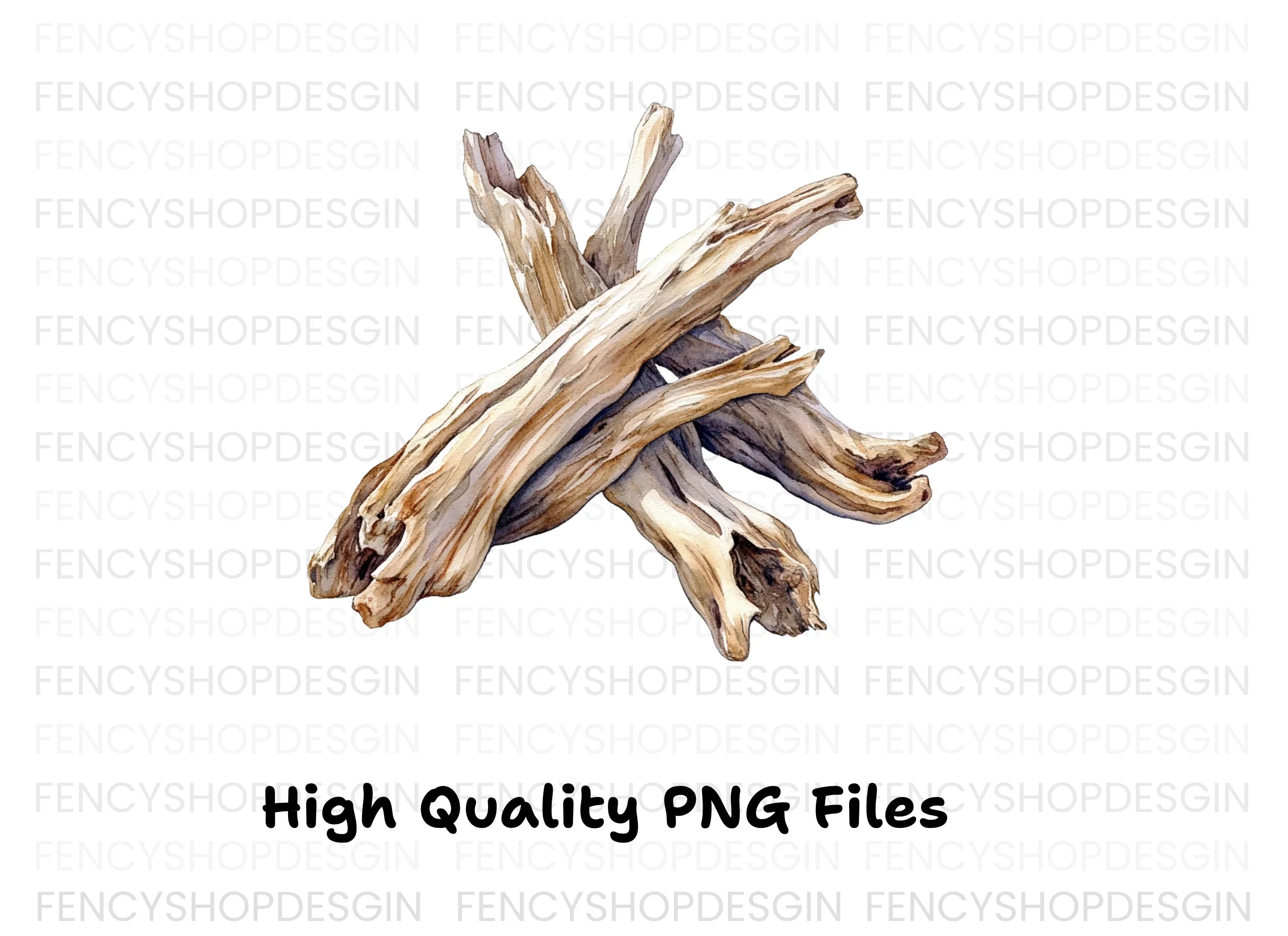 Rustic Wood Pieces Clipart Bundle