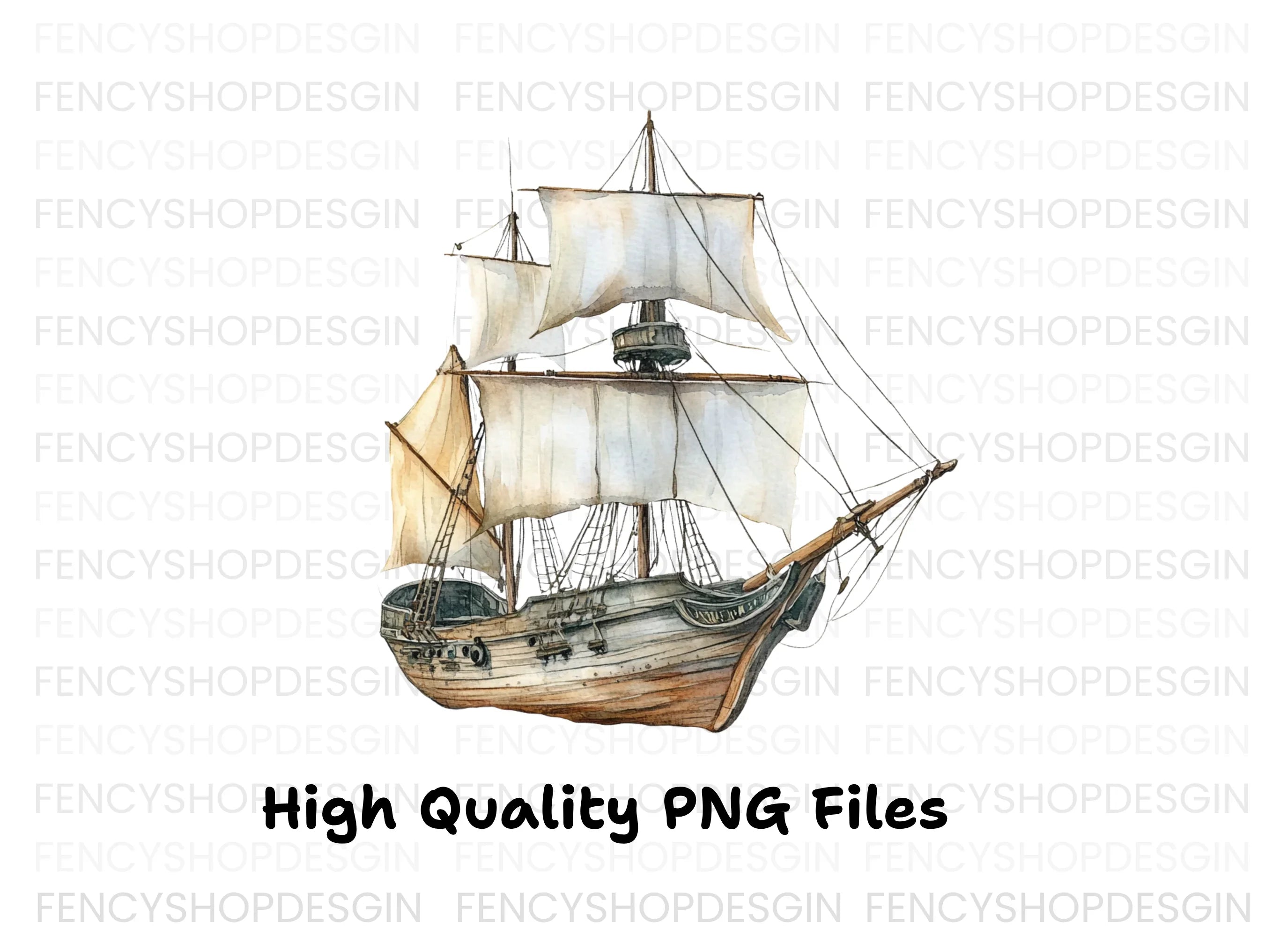 Antique Sailing Ship Clipart Bundle