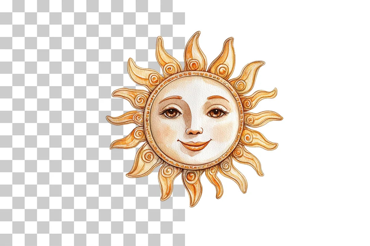 Folk Art Decorative Sun Clipart Bundle - CraftNest - Digital Crafting and Art