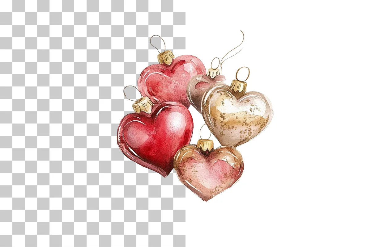 Heart Christmas Ornaments Clipart Bundle - CraftNest - Digital Crafting and Art