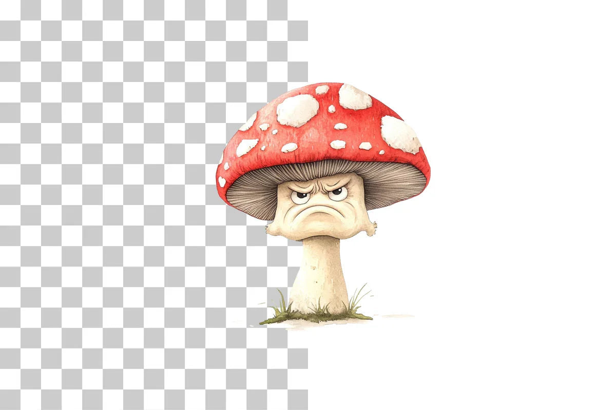 Grumpy Mushroom Toadstool Clipart Bundle - CraftNest - Digital Crafting and Art