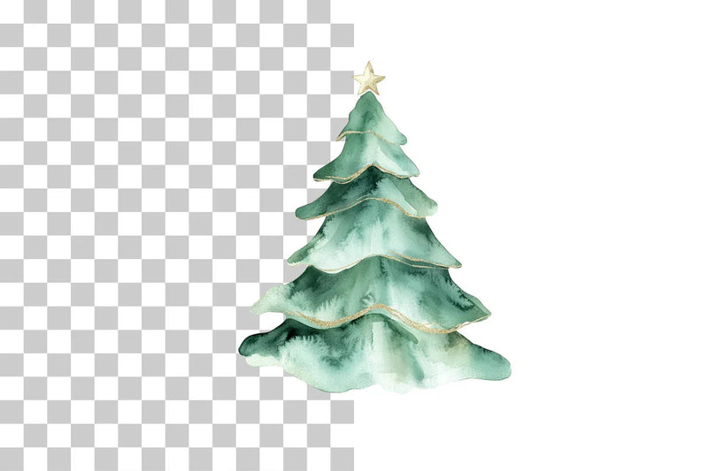 Green and Gold Abstract Christmas Tree Clipart Bundle - CraftNest - Digital Crafting and Art