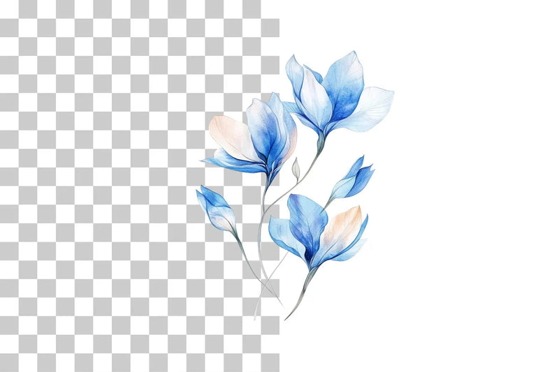 Blue Abstract Floral Clipart Bundle - CraftNest - Digital Crafting and Art