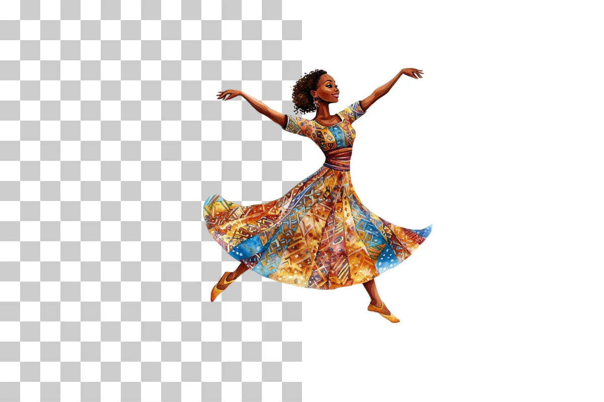 Dancing African Woman Clipart Bundle - CraftNest - Digital Crafting and Art