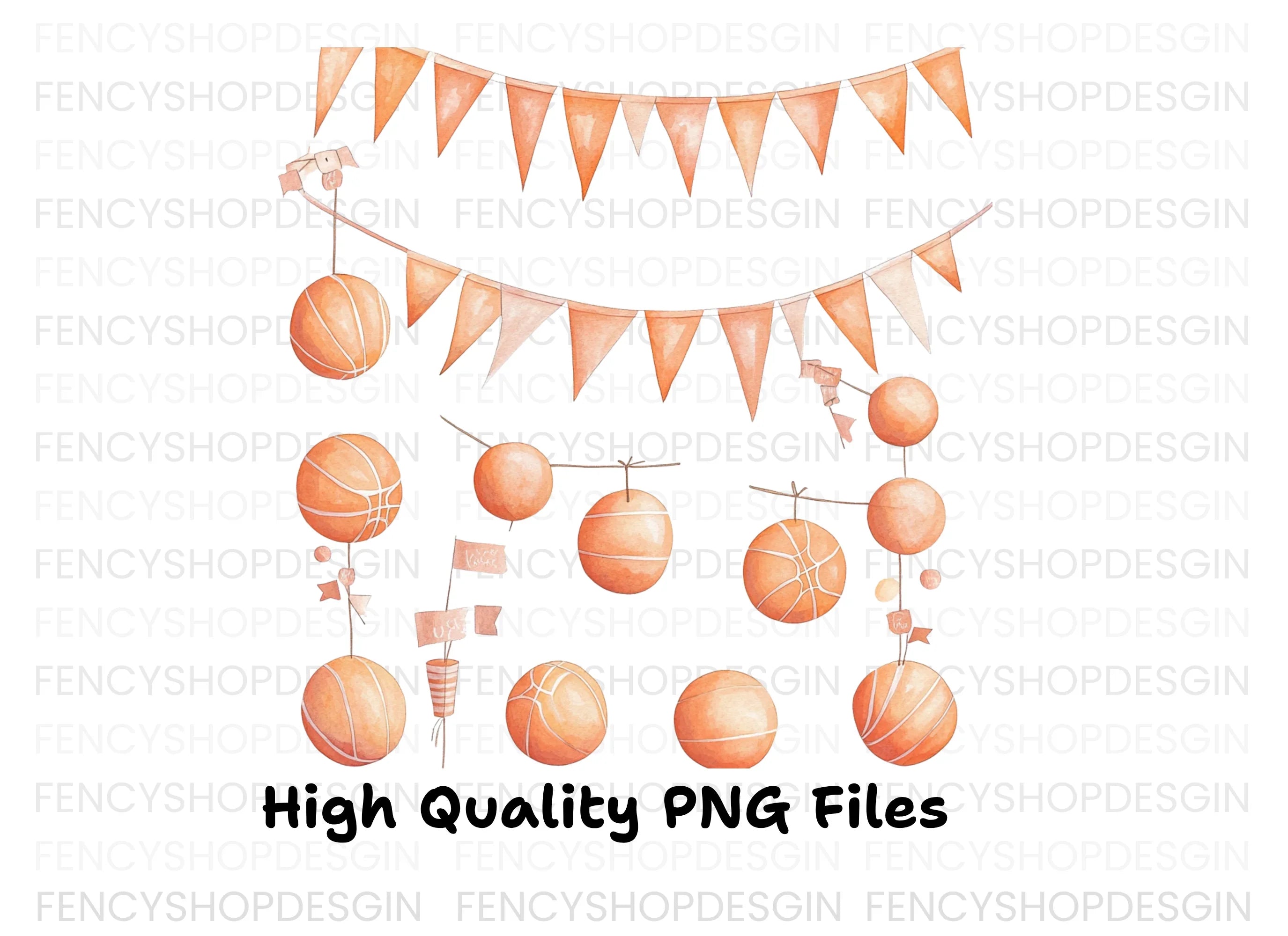 Basketball Birthday Party Clipart Bundle