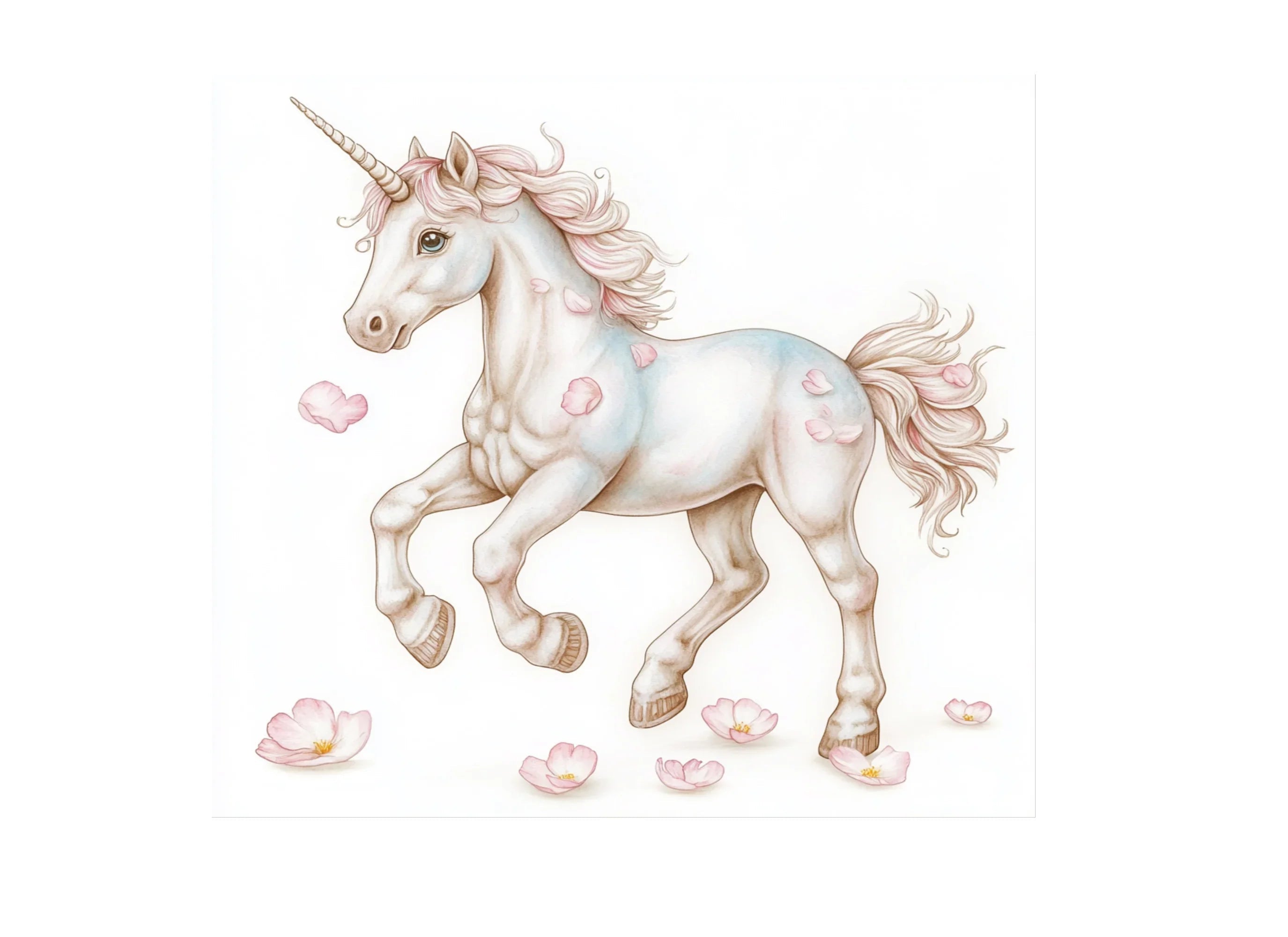 Unicorns with Petals Clipart Bundle